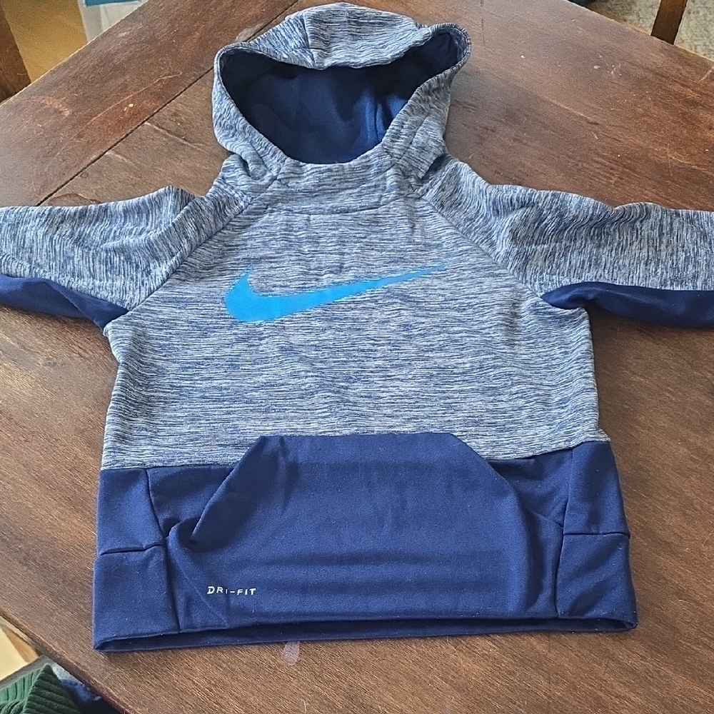 Nike Kids Gray and Blue Hoodie